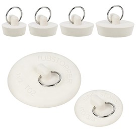 6 Packs Drain Stopper Set with Pull Ring, Jamini Rubber Sink Stopper in 6 Sizes, Leak Proof Kitchen Sink Drain Plug for Bathroom, Bathtub, Laundry & Utility Sink