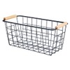 Black Metal Hanging Baskets with Handle, Wire Wall Storage Organizer