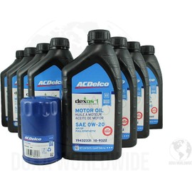 ACDelco 0W-20 10-9322 & PF63 Oil Change Kit, 2014-22 Silverado/Sier