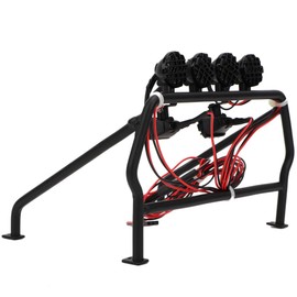 RC Car Roll Cage, Metal Roll Cage Highly Simulation with 6 LED Light Replacement Accessory Fit for SCX10 1/10 Axial 4WD RC Car