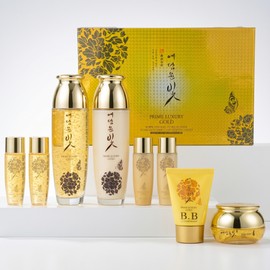 Yedam Yunbit Prime Luxury 24K Gold Women's Basic Cosmetics 4 Type Skincare Mom Birthday Gift Set / 예담윤빛 프라임 럭셔리 24K 골드 여성 기초 화장품 4종 스킨케어 엄마 생일 선물 세트