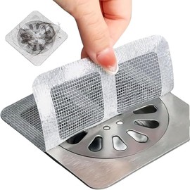 WangCai 20 Pcs Disposable Shower Drain Hair Catcher Mesh Stickers, Bathroom Drain Trap Fine Mesh Kitchen Drain Strainer, Fits Dishwasher, Microwave, Freezer, Refrigerator