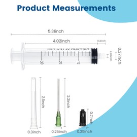 SANANTS 30ml Independent Packing Industrial Dispensing Syringes with Dispensing Needles and Sealing Caps for Engineered Fluid，Glue Applicator and Refilling (Pack of 5)