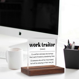 SOSREBEDR Work Leaving Gift For Office Colleague Coworker Goodbye Gifts, Farewell Gifts For Coworkers Retirement Going Away Retired Boss Friend, Acrylic Decorative Signs & Plaques SK08