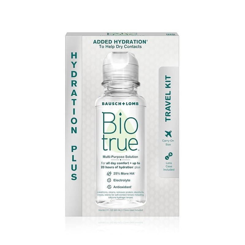 Biotrue 바이오트루 콘택트렌즈 솔루션, 소프트 콘택트렌즈용 다목적 렌즈 케이스 포함,