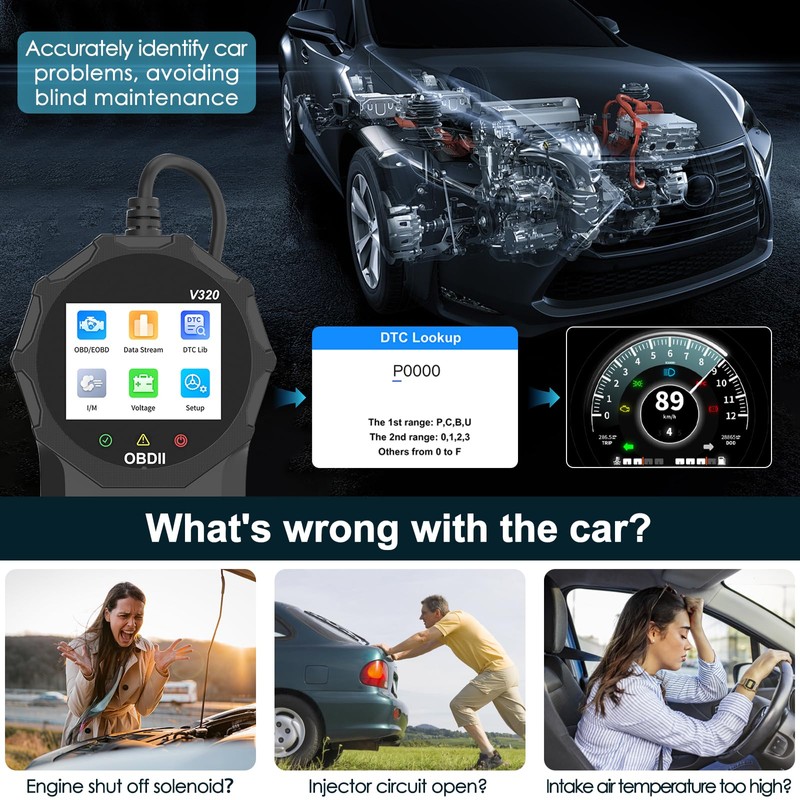 Journeyside OBD2 Diagnostic Device, Diagnostic Car V320 OBDII Diagnostic Tool