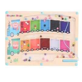 2 in 1 Double Sided Wooden Magnetic Color Sorting Maze Alphabet Learning Math Toys Counting Matching Game for Toddlers