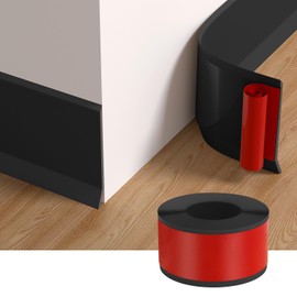 PATTENGO Flexible Baseboard Molding Trim, 4 Inch x 3.28 Feet Vinyl Wall Base with Wider Self-Adhesive Peel and Stick Cove Base, Rubber Wall Base Moulding Trim,Black