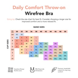 Daily Comfort Throw-on Wirefree Bra (AA-J Cup) White / 5XL