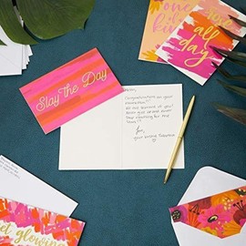 Paper Junkie Pink All Occasion Greeting Cards with Motivational Sayings (4 x 6 In, 48 Pack)