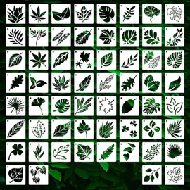 Winmany 60PCS Stencil Template for Painting Leaves Drawing Template Reusable Openwork Stencil Painting DIY Crafts on Wood Wall Home Decor (Leaves)