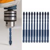 10Pcs Cross Spearhead Drill Bit Carbide Bits with 1/4in Hex