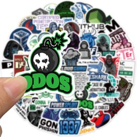 50pcs Vinyl Waterproof Hacker Programmer Stickers for Laptop,Car Bumper,Luggage,Skateboard,Water Bottles,Computer,Phone, Kids Teens Adults for Stickers