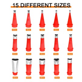 HARFINGTON 27pcs Caulking Finisher Kit 15 Stainless Steel Caulking Nozzle Applicators Reusable Caulking Nozzle Tips with 8 Connection Bases and 4 Scraper for Bathroom Kitchen Doors Windows