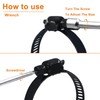 Litoexpe 60 Pack Black Hose Clamps, Stainless Steel Worm Gear