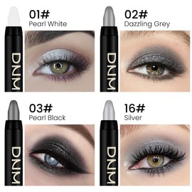 evpct 4Pcs Cream Eyeshadow Pencil Bulk Stick Set for Eyes Waterproof Pearl white Dazzling grey Pearl black Silver Shimmer Metallic Eyeshadow Crayon Stick sombras en crema para ojos