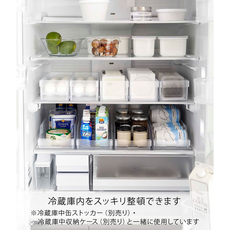 Yamazaki 5764 Refrigerator Middle Egg Case, White, Approx. W 14.8