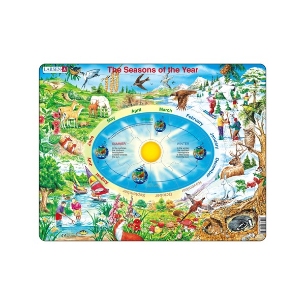 Larsen SS3 The Seasons of the Year, English Edition, 44 Piece Boxless Tray & Frame Jigsaw Puzzle