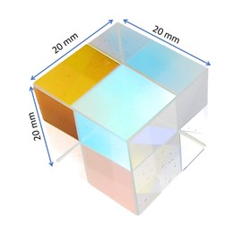 20 mm Glass Cube Prism, RGB Dispersion Prism, for Teaching of Optics, Photo Effects, and Decoration