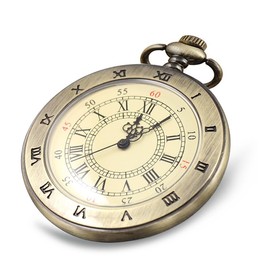 Fogitbok Vintage Pocket Watches for Men with Chains, Analog Pocketwatch for Women Roman No. Gifts for Dad/Grandpa Gifts for Him for Birthday