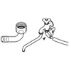 SANEI G1/2 PT32-13 Sprinkler Parts, L-Shaped Union Nut for Hose