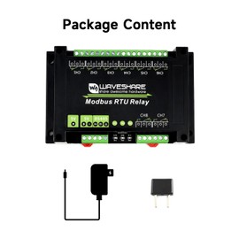 Waveshare Industrial Modbus RTU 8-ch Relay Module with RS485 Interface Multi Isolation Protection Circuits Comes with an ABS Enclosure