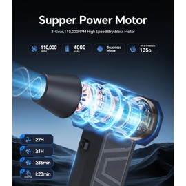 THETHEKU Compressed Air Duster, Electric Air Duster Rechargeable Blower Handheld Cordless Vacuum Strong Power Tool for Keyboard/BBQ/Camera Lens/PC Vents,Car Interiors & Home,Outdoor Dusting