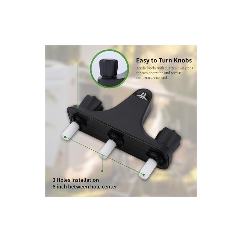 Mobile Home RV Tub Shower Center-Set Faucet, 8 inch, 2-Handle
