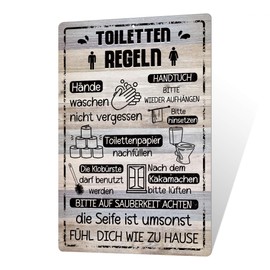 Putuo Decor Tin Sign - Toilet Rules - Humorous Bathroom and Toilet Decoration