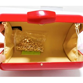 LeahWard Womens Evening Clutch Handbag, Wedding Bag, Clutch Bag For Prom, Patent Box Design with Gold Chain Strap (White)