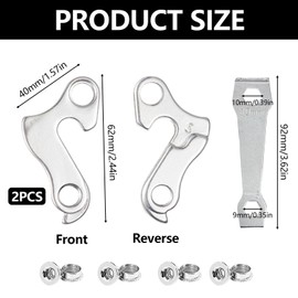 Pack of 4 Derailleur Hanger, Aluminium Alloy Bicycles Rear Hook with Screws Bicycle Suspension Gear Hook Bike Gear Hanger Rear Derailleur Hanger for MTB & Road Bike (Silver)
