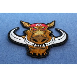 Ivamis Wild Hog Biker Patch with big Tusks - 4.5x4 inch - P3757