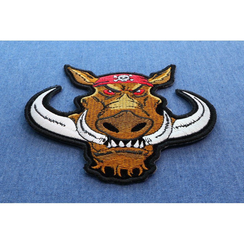 Ivamis Wild Hog Biker Patch with big Tusks - 4.5x4