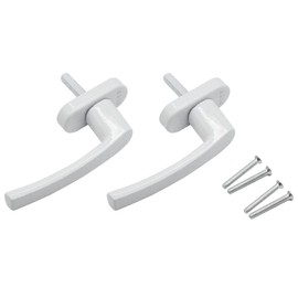 Hsthe Sea 2 x Aluminium Window Handle with Locking Pin Length 35 mm Window Lock with Child Lock White (without Key)
