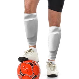 3 Pairs Anti Slip Soccer Socks and Calf Sleeves Set Outdoor Sport Running Stretch Socks Athletic Football Socks with Grips