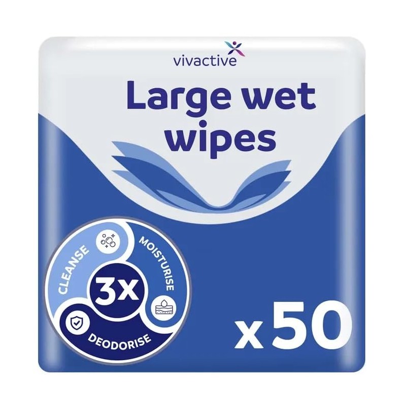 Vivactive Large Wet Wipes 50 Pack (Large)