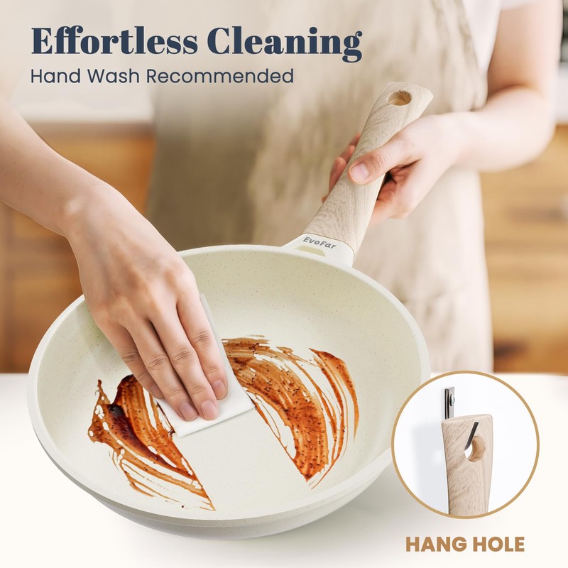 EvoFar Granite Frying Pan, 10 Inch Non Stick Frying Pans,