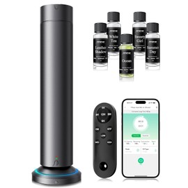 Waterless Scent Diffuser Kit Include 5x20ml Essential Oils, Essential Oil Diffuser for Home, Hotel & Office, APP&Remote Control, Quiet Operation, Pets and Kids Friendly, Max Coverage 1500 Sq Ft