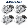 Swivel Furniture Casters with Soft TPR Rubber Wheels – 4-Piece