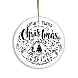 Modern Christmas Ornament | First Christmas Together 2024 Ornament, Our First Christmas Together, Couple Christmas Tree Ornament 2024, Romantic Gift for Couple, New Couple Gift 2024 (Together)