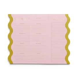 DesignWorks Ink 25,4 x 20,3 cm Magnetic Meal Planner Notepad with Removable Shopping List, 60 Sheets, Pink and Chartreuse