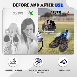 Hikeen Shoe Deodorizer Activated Charcoal to Absorb Shoe Smell Reusable Shoe Odor Eliminator Glove Deodorizers for Boots, Smelly Gym Bags, Hockey & Lacrosse Gloves, Boxing & Soccer Gear 2pcs