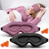 2 pieza Antifaz para dormir 3D para mujeres y hombreSuave