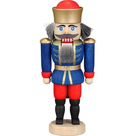 Seiffener Volkskunst German nutcracker King blue, height 12 cm / 5 inch, original Erzgebirge by SV 11401/2