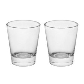 BTGLLAS Heavy Base Shot Glasses, 1.5 oz Sets of Clear Shot Glass (2 Pack), Measuring Cup for Espresso, Liquid, and Wine - Heavy Glass (Glass, 2Pack)