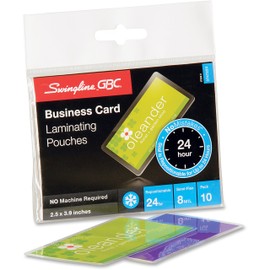 Swingline NoMistakes Self Sealing Laminating Pouches, Business Card, 8 Mil, 10/Pack (3747223)