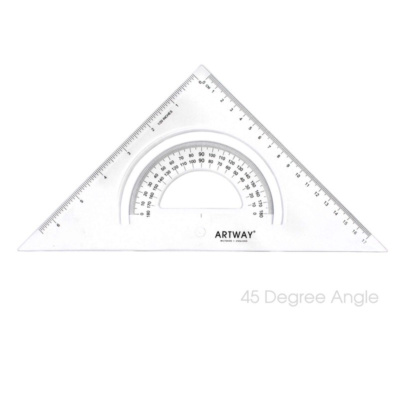 Artway Plastic Set Square Pack (2) - 45 & 60