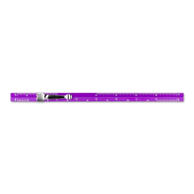 Alumicolor Aluminum Architect Pocket Scale With Clip, 6IN, Purple