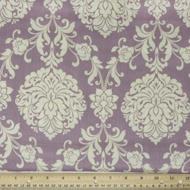 Stitch & Sparkle, 100% Cotton Duck 45" Width Small Damask Lilac Color Sewing Fabric by The Yard