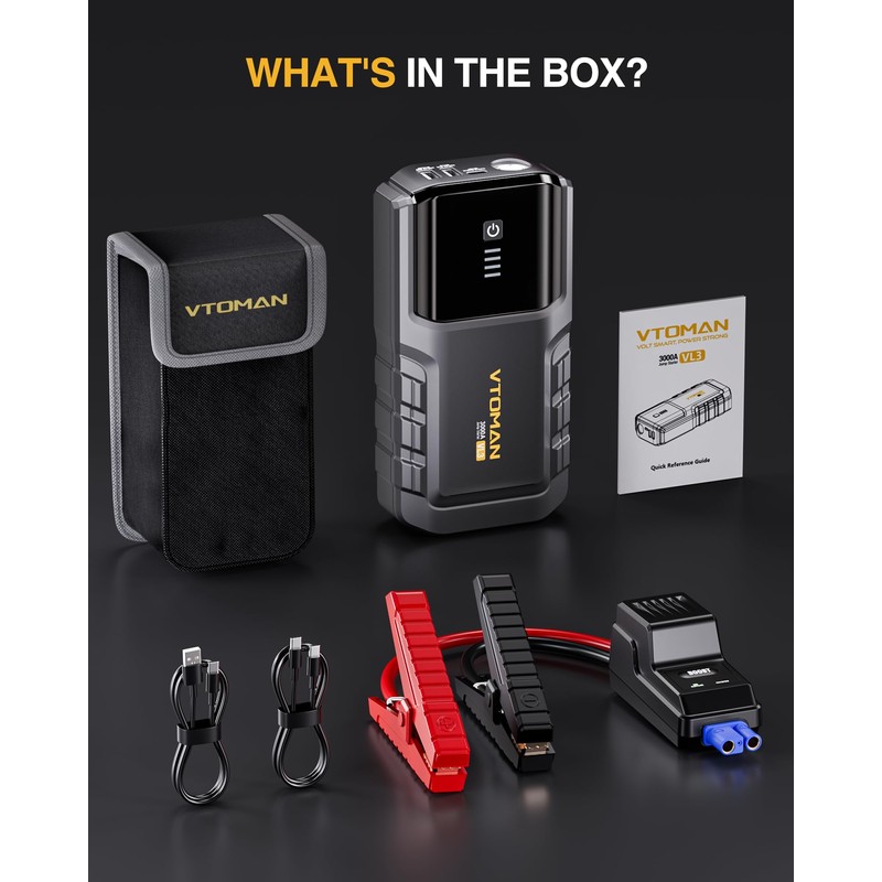 VTOMAN VL3 3000A LiFePO4 Portable Jump Starter for 7L Gas